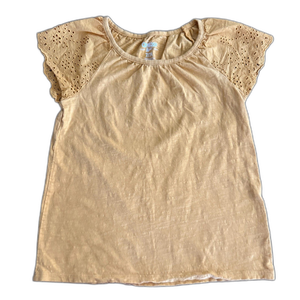 OshKosh Golden Yellow Eyelet Sleeve Shirt Girls' 7